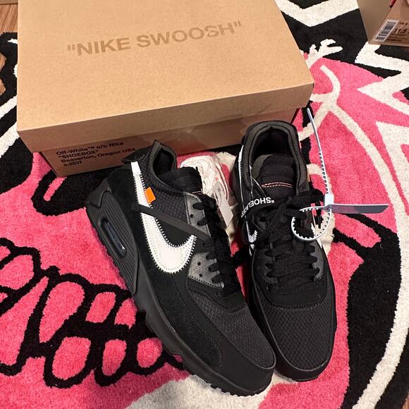 Nike Air Max 90 Off-White “Black” - Size 10 - Brand New - Picture 1 of 14